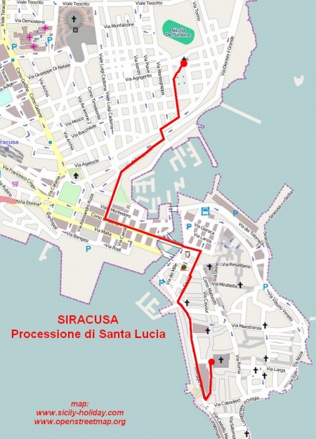 percorso processione santa lucia siracusa