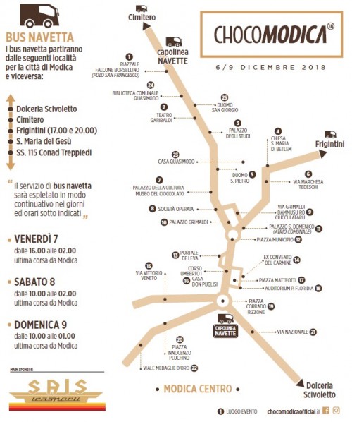 Bus navetta per ChocoModica 2018