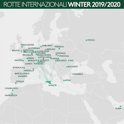 Catania airport winter connections 2019-20